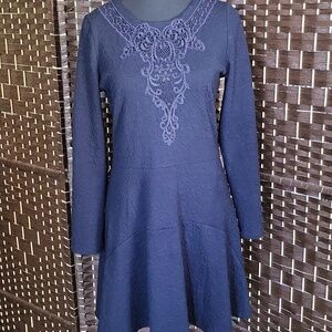 The Kooples Blue Lace Embellished Sheath Dress